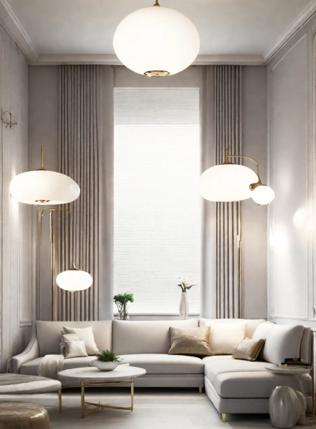 Фотография комнаты с освещением